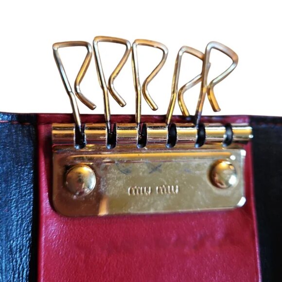 Miu Miu Black and Red Leather 6 Key Holder Wallet - Picture 6 of 10